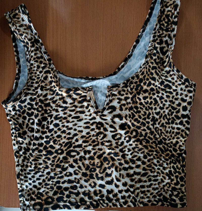 Leopard Print Crop Tank Top
