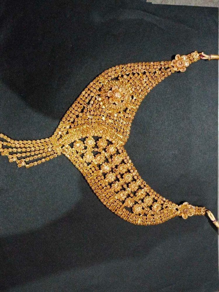 Golden Bridal Necklace Set of (2) each Rs 9