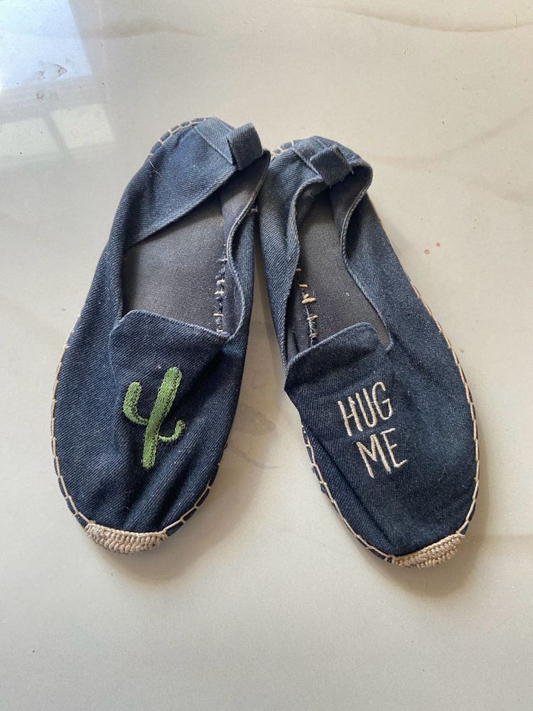 Denim Espadrille Flats