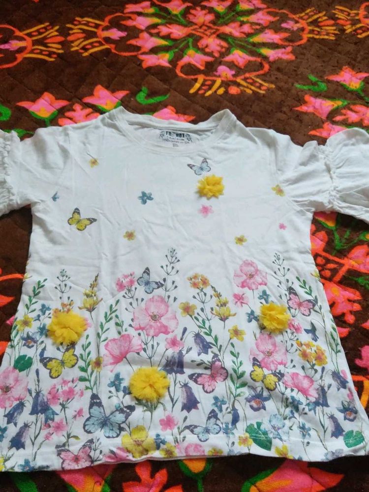 Cute Floral Girls Top