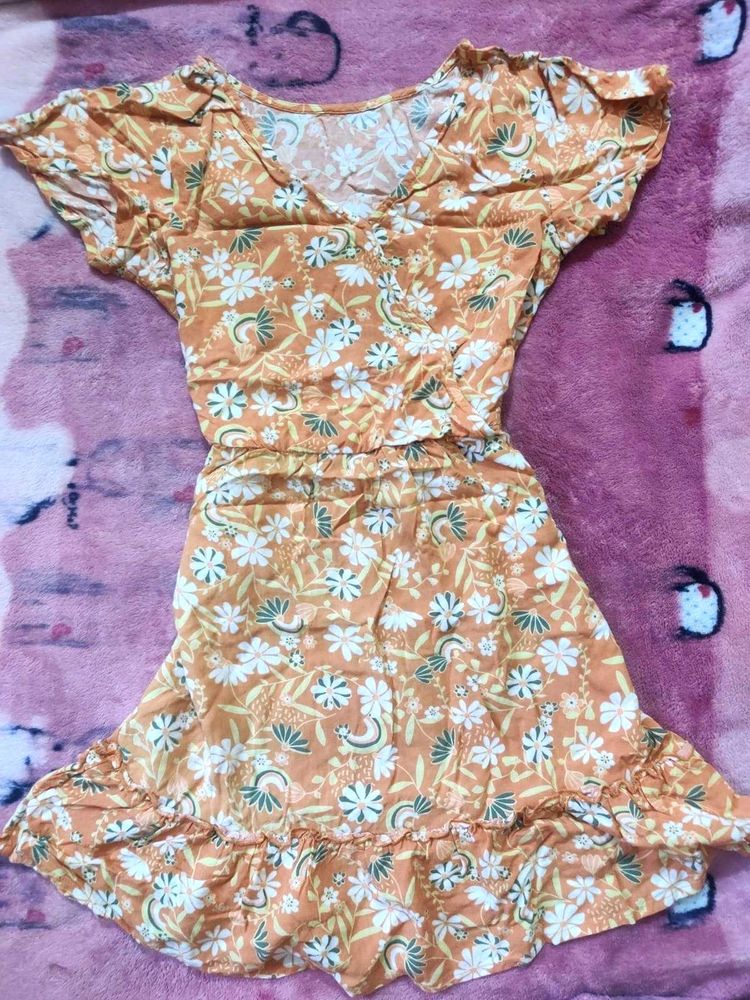 Floral Orange Dress