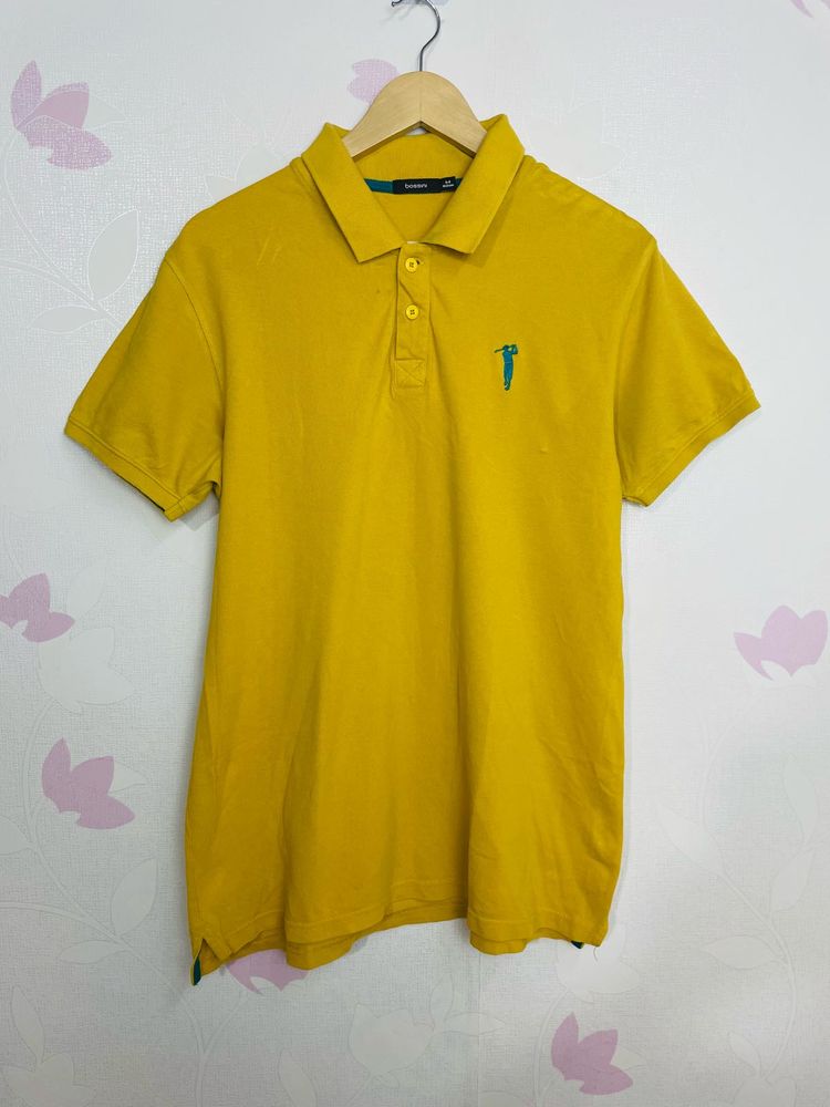 Bossini Men Yellow Polo T-shirt