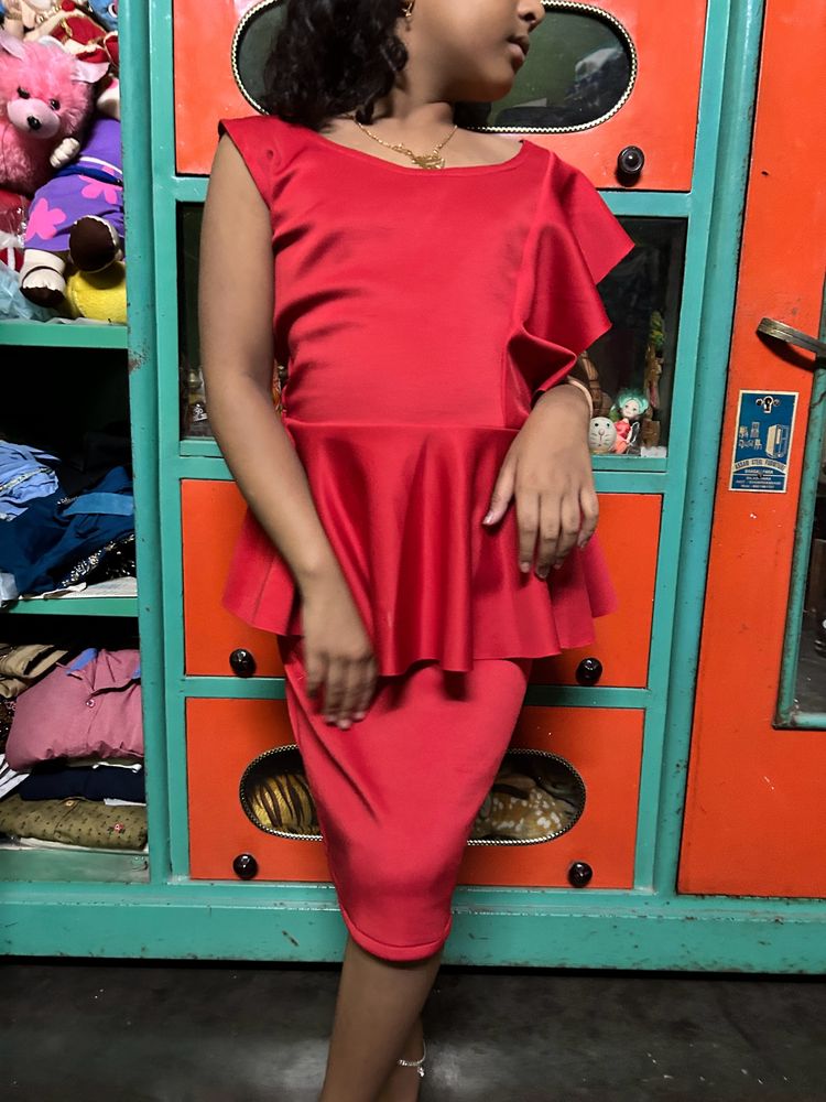Red Colour Bodycon Short Dress