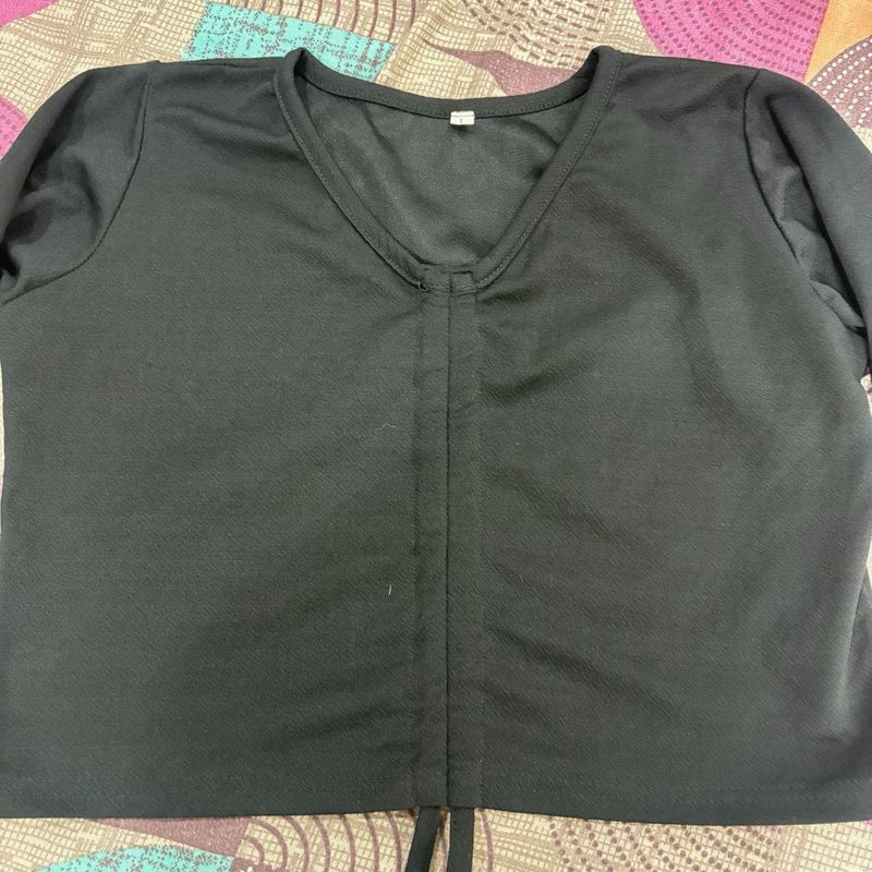 Black V-Neck Top