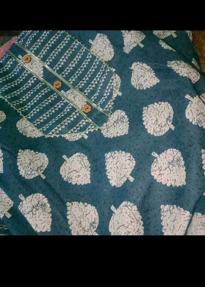 Xl Size Cotton Kurti Plazo Set