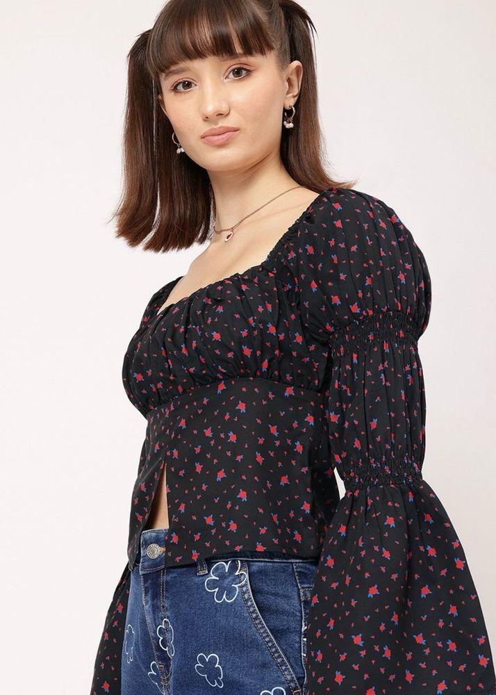 Floral Puff Sleeve Top