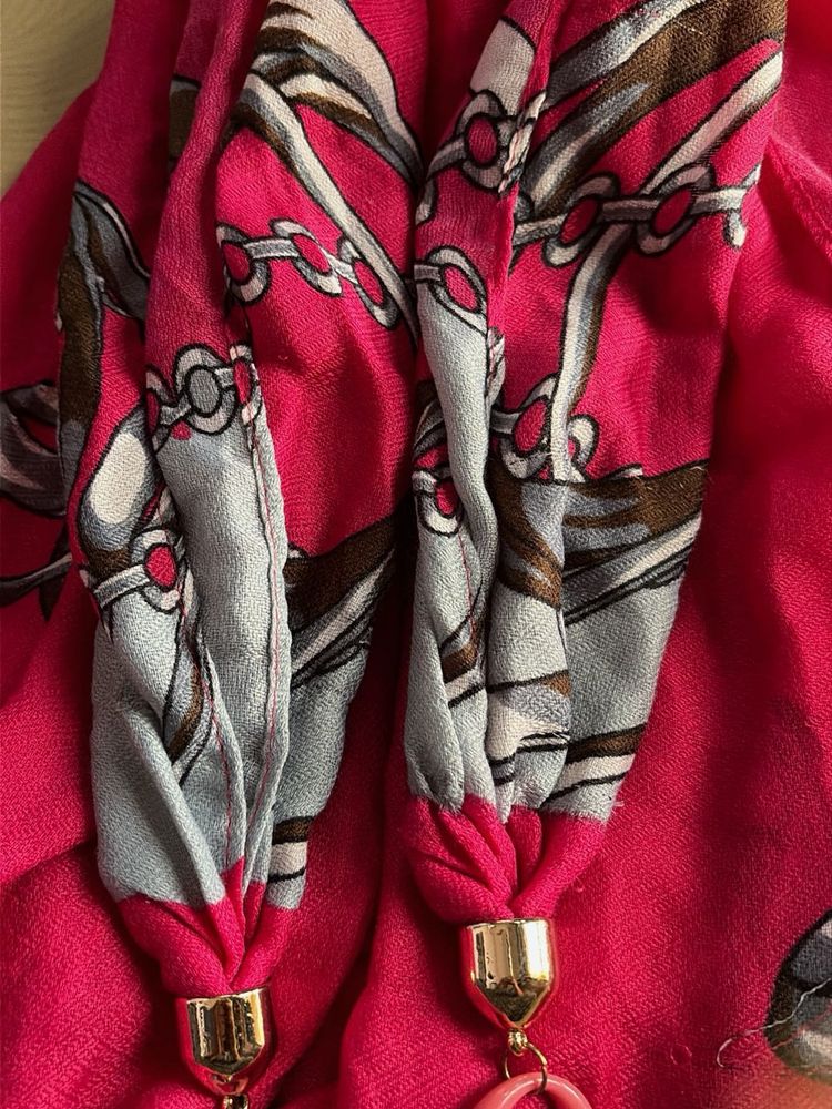 Pink Patterned Scarf