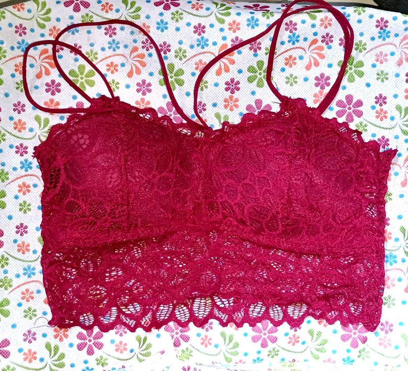 Burgundy Lace Bralette