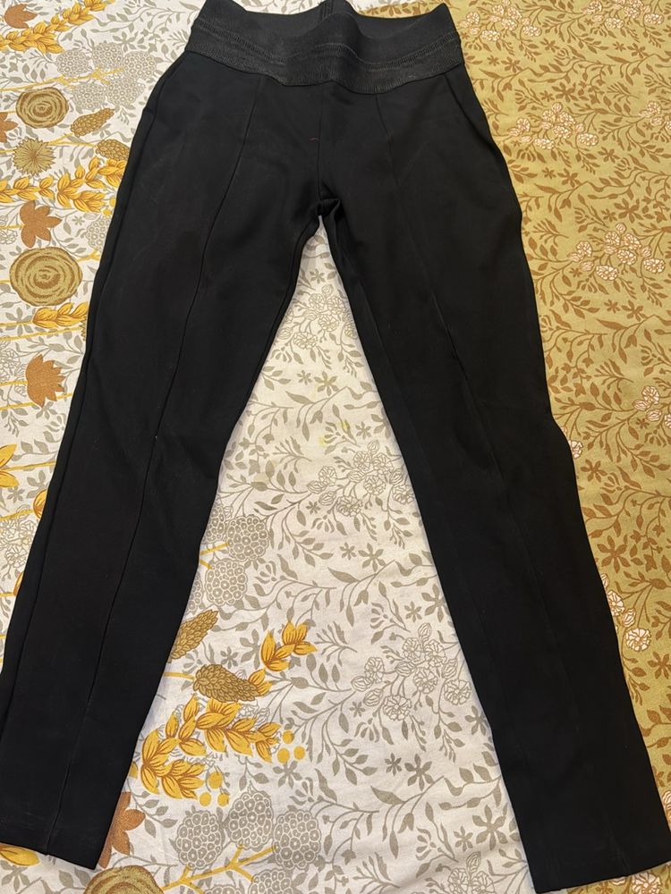 Zara High Waisted Jeggings With Elastic Waistband