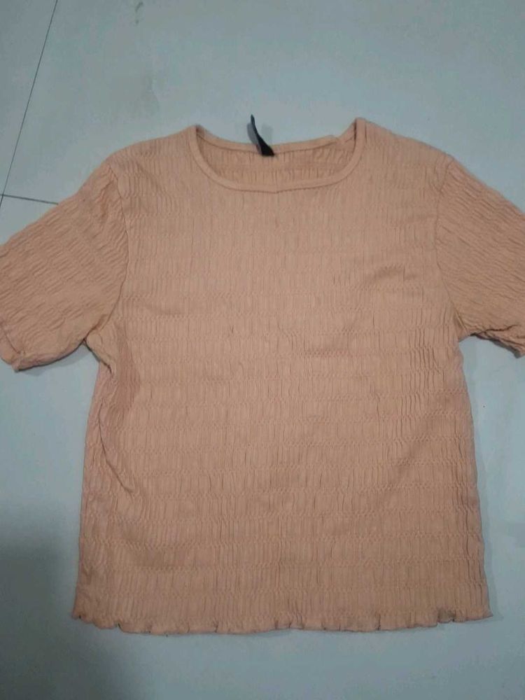Peach Textured Top