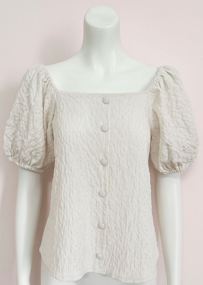 Textured Puff Sleeve Top