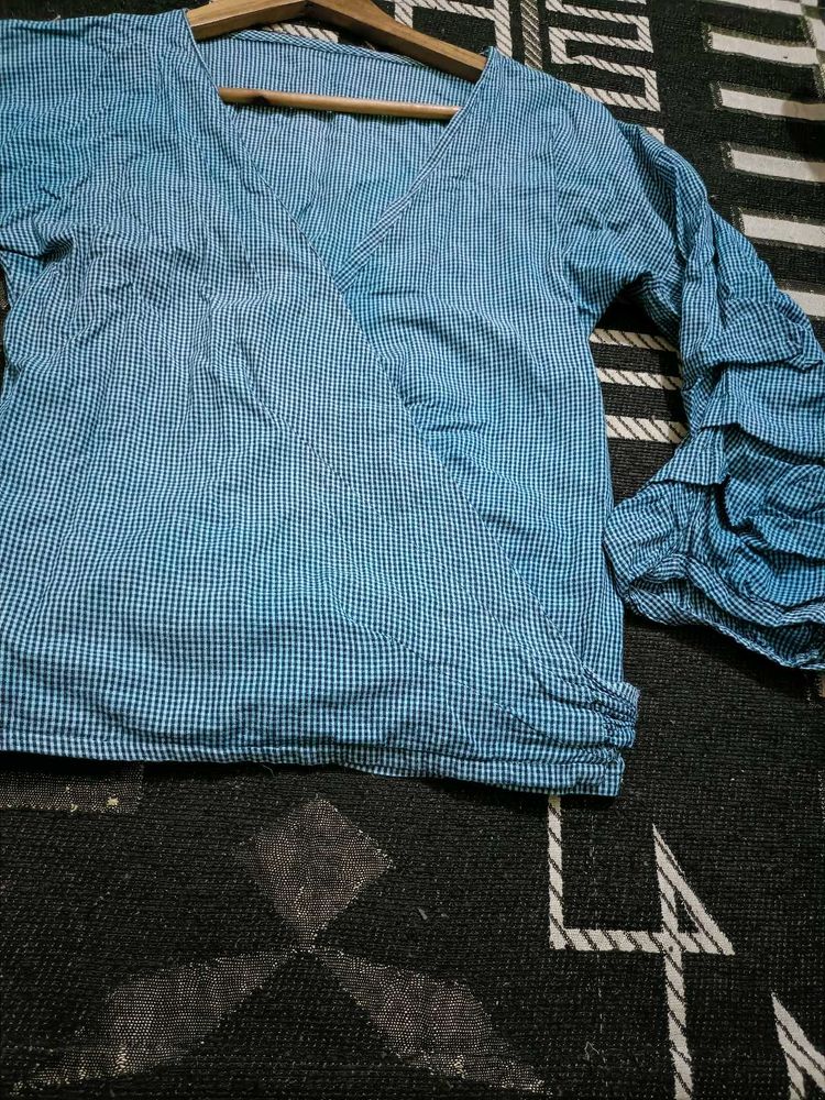 Blue Checkered Top
