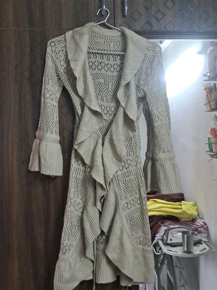 NEW Imported Crochet Waterfall Long Shrug