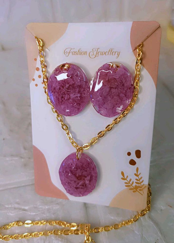 Floral Resin Jewelry Set