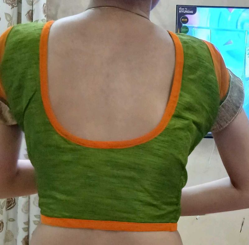 Green Readymade Saree Blouse