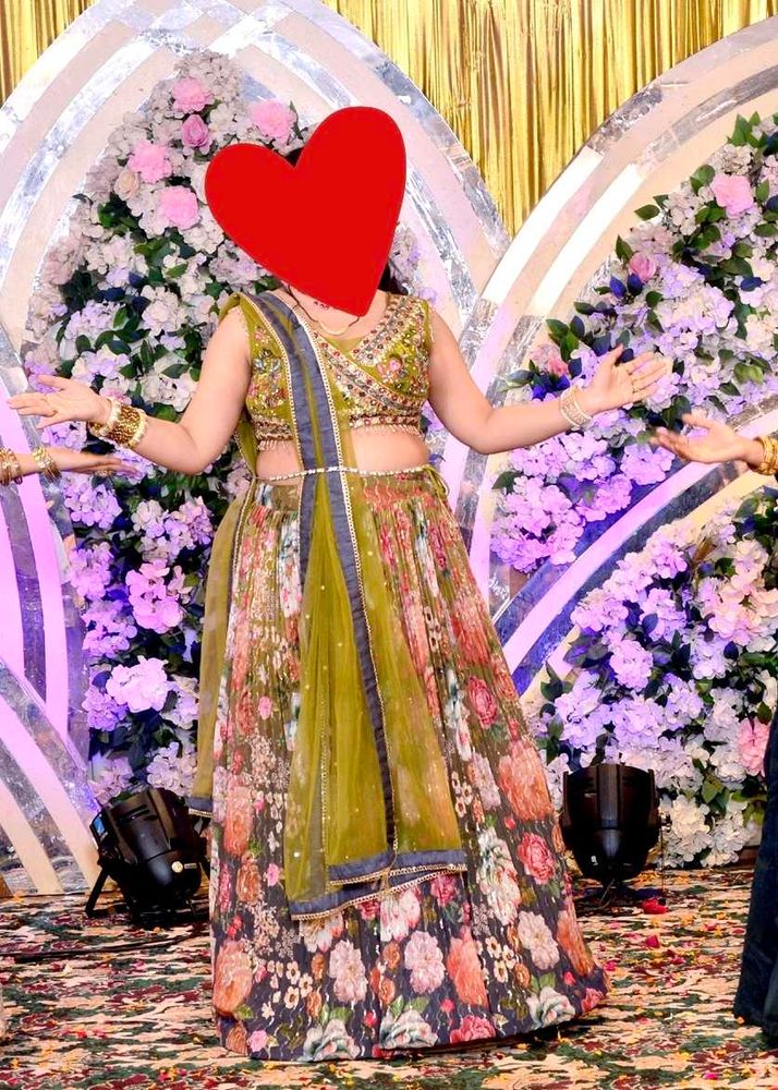 Embroidered Olive Green Blouse