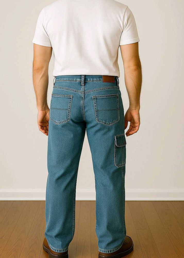 Men&#39;s Blue Cargo Jeans