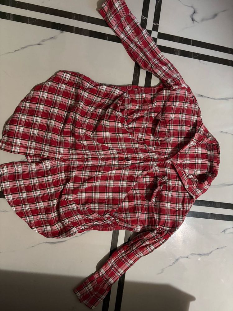 Red Plaid Flannel Shirt