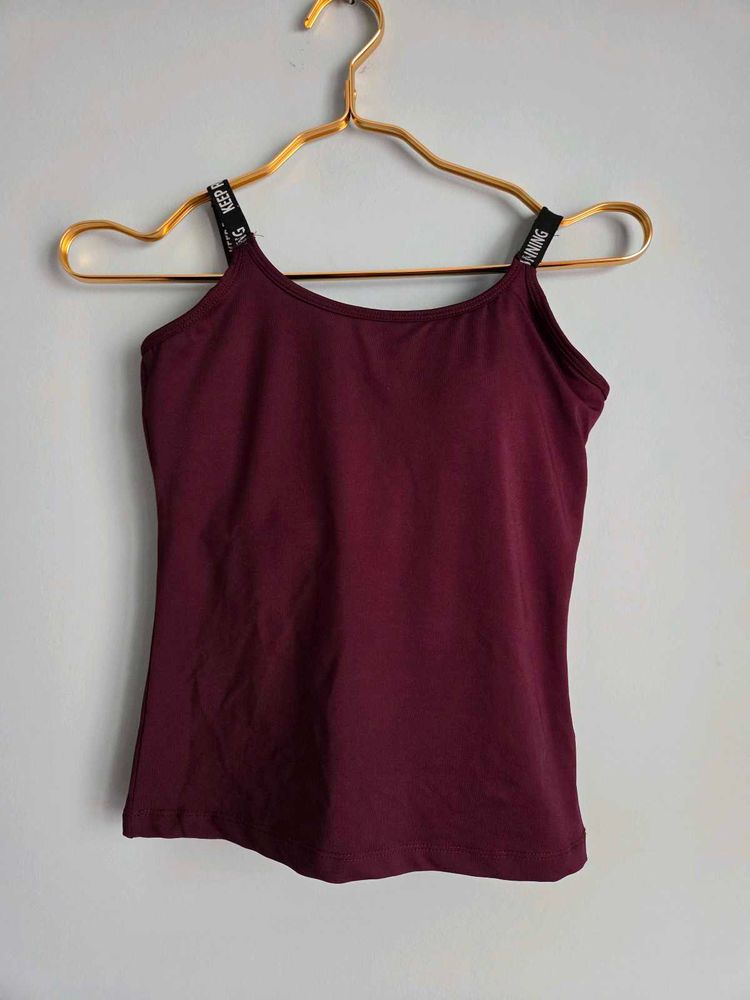 Kappa Padded Small 28&#34; Maroon Tank Sports Top