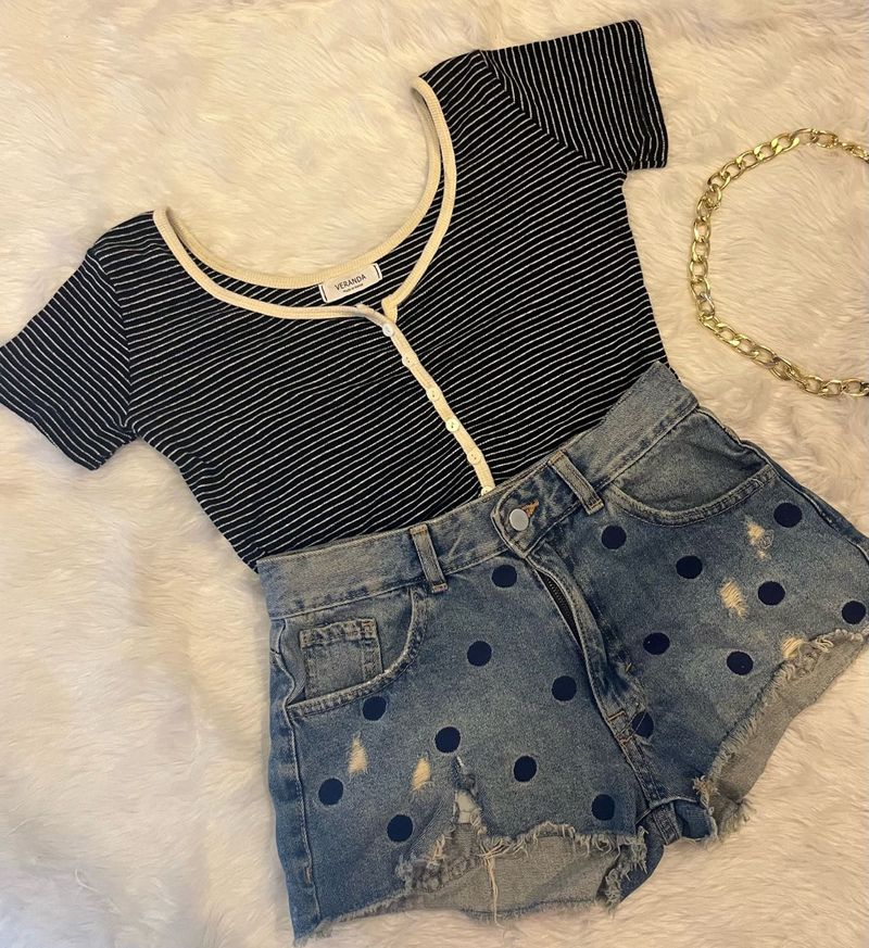 Veranda striped Ribbed Crop Top