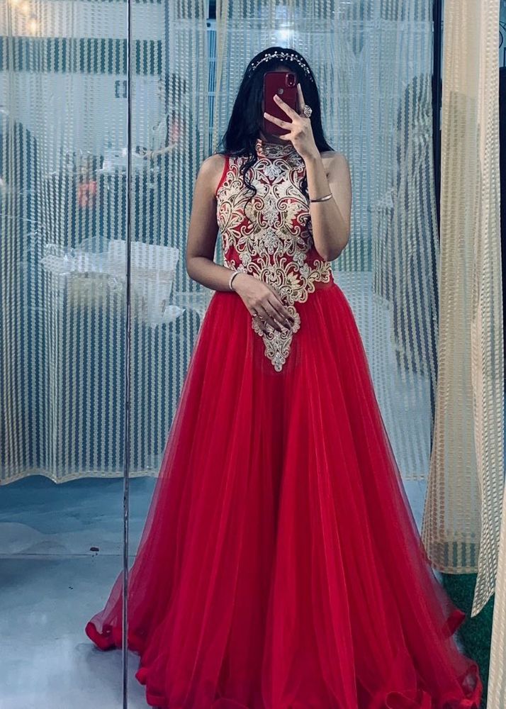 Elegant Red Ethnic Gown