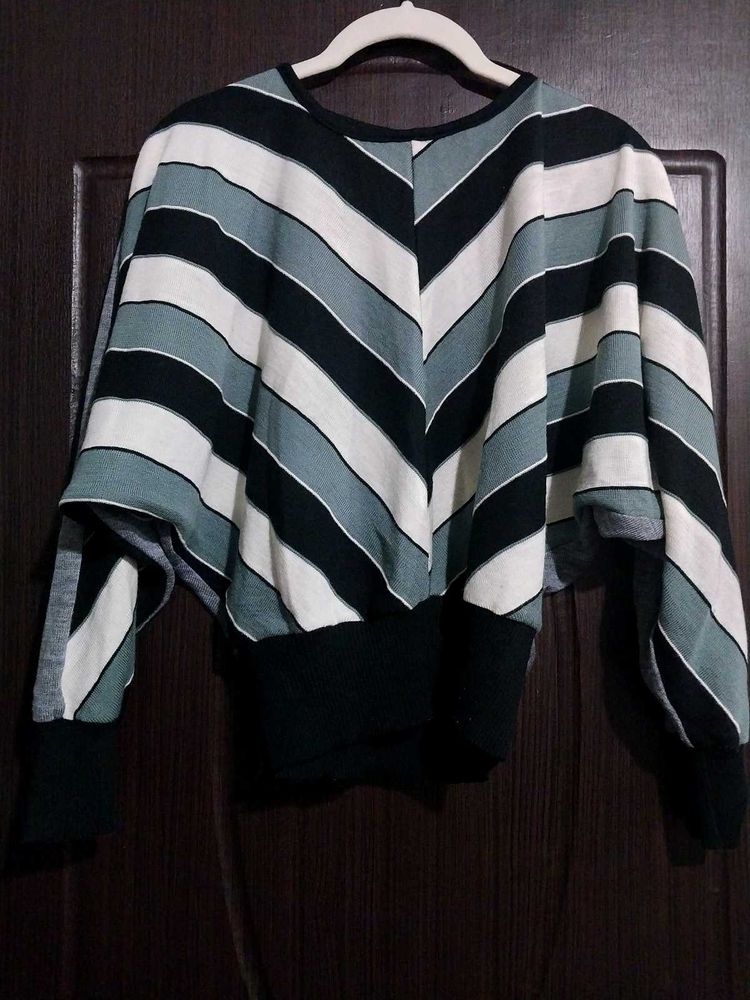Striped Blouson Top