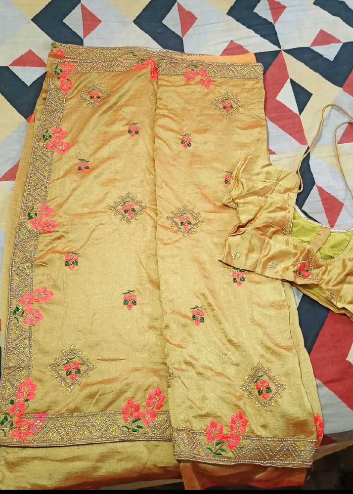 Lemon Yellow Saree