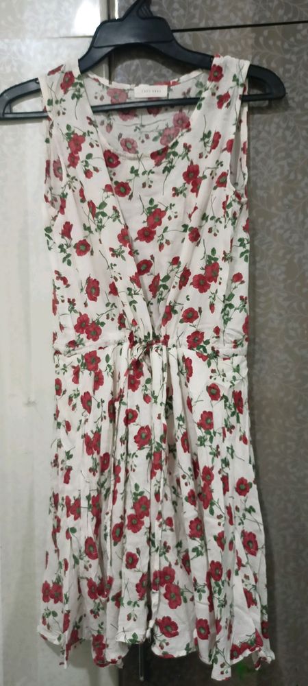 Summer floral white dress