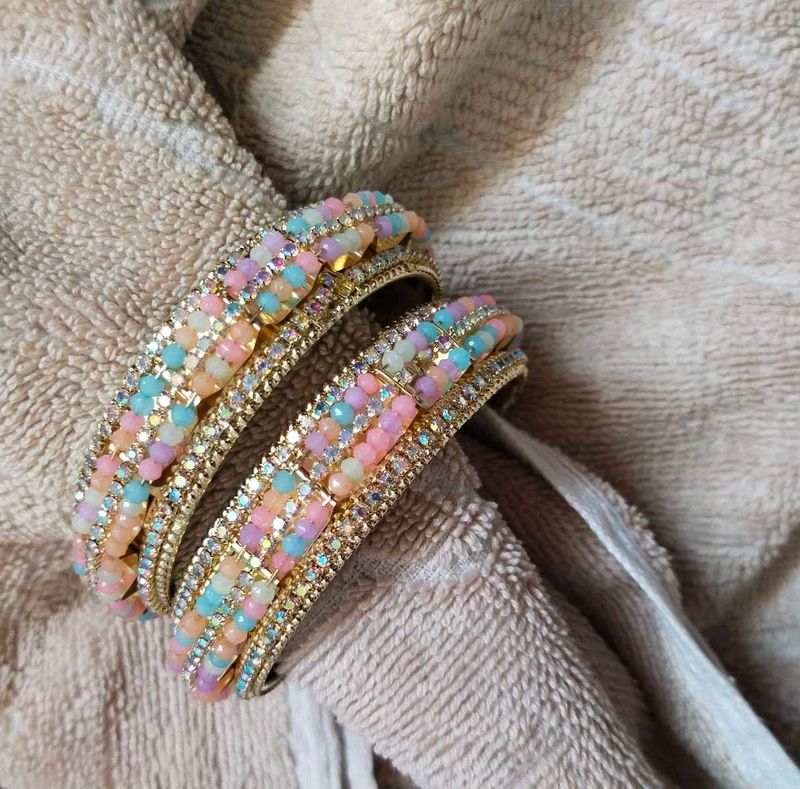 Metal Bangles With Stones