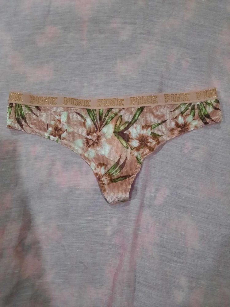 PINK Floral Thong