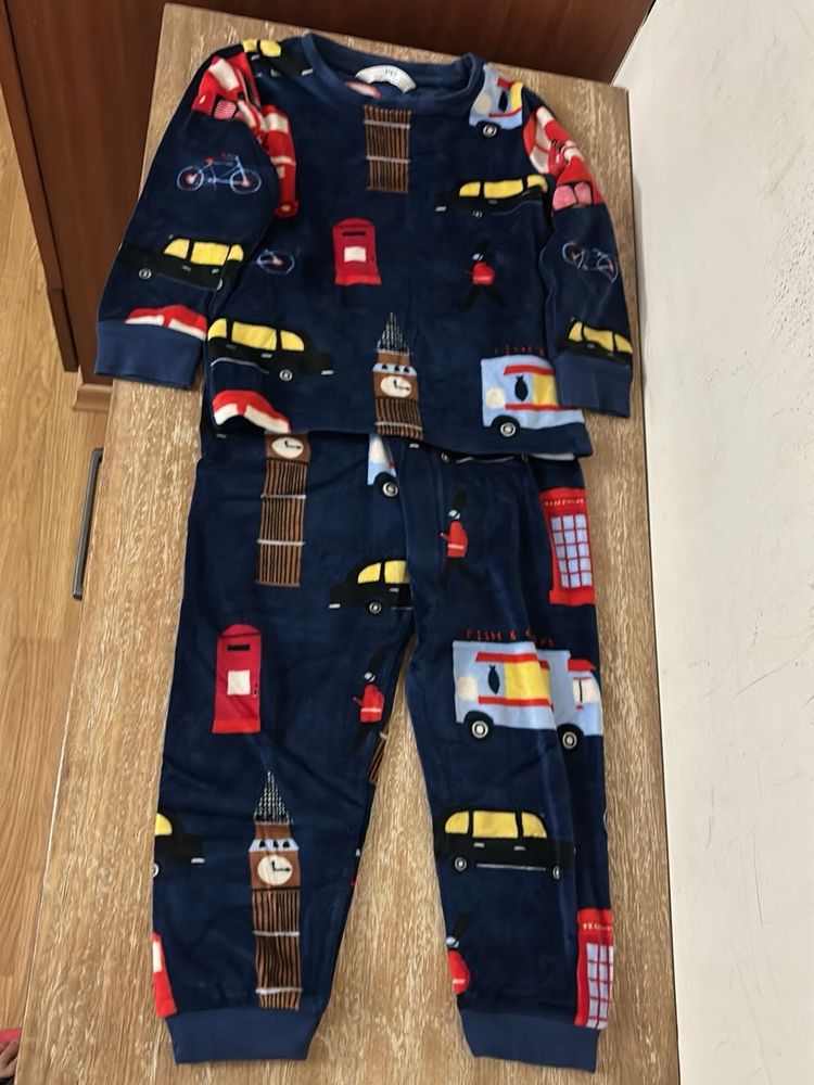 M&amp;S London Print Velour Pajama Set