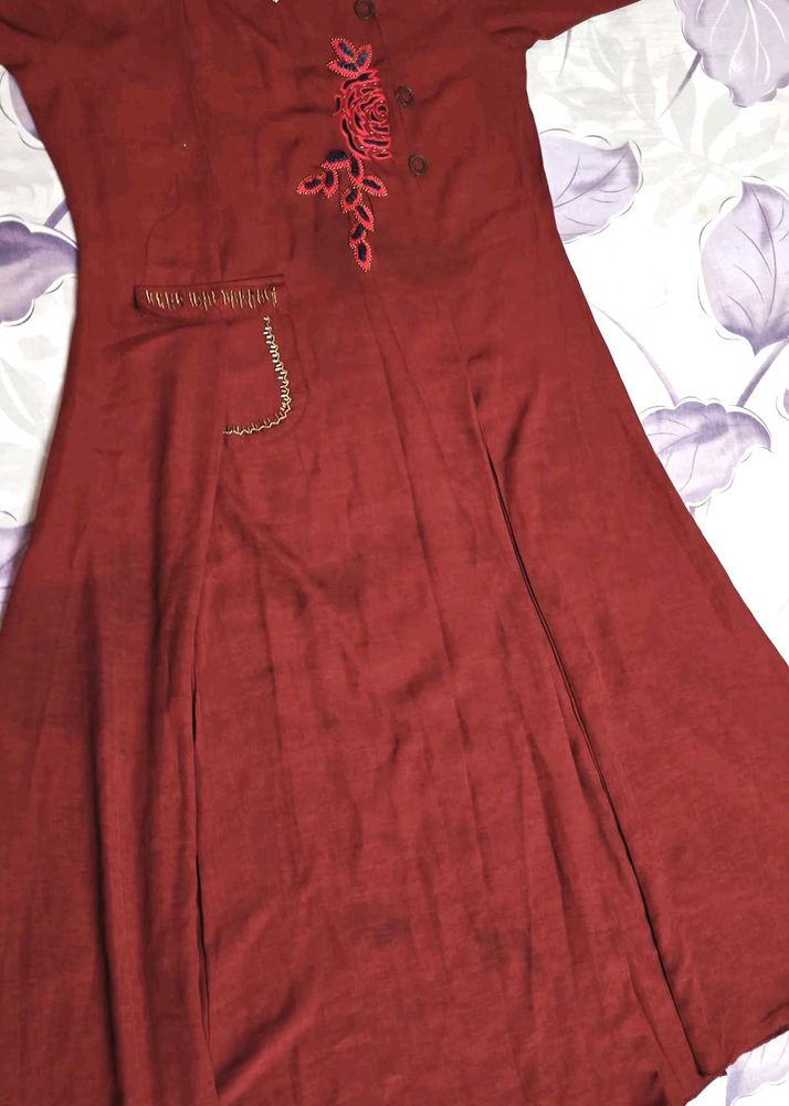 Maroon Elegant Dress ♥️