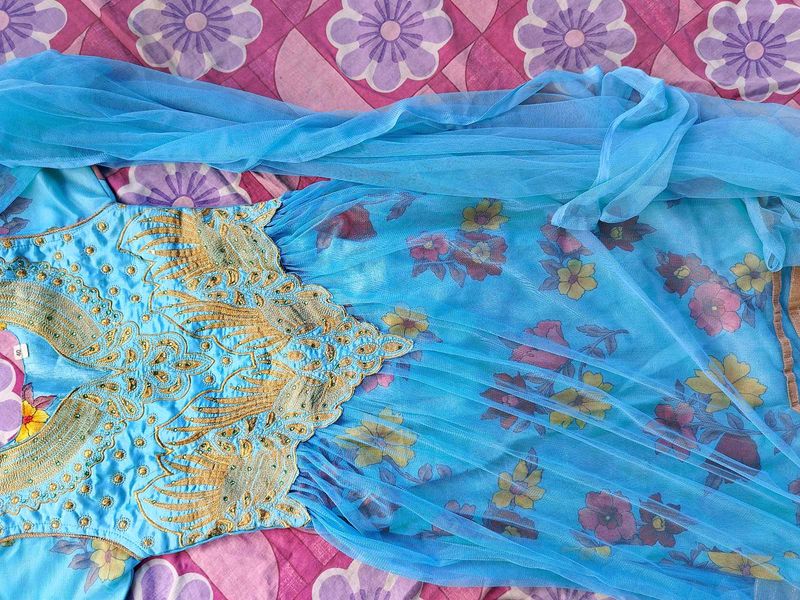 Organza Floral Anarkali