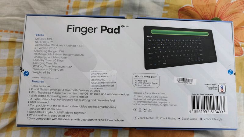 ZOOOK Wireless Bluetooth Finger Pad