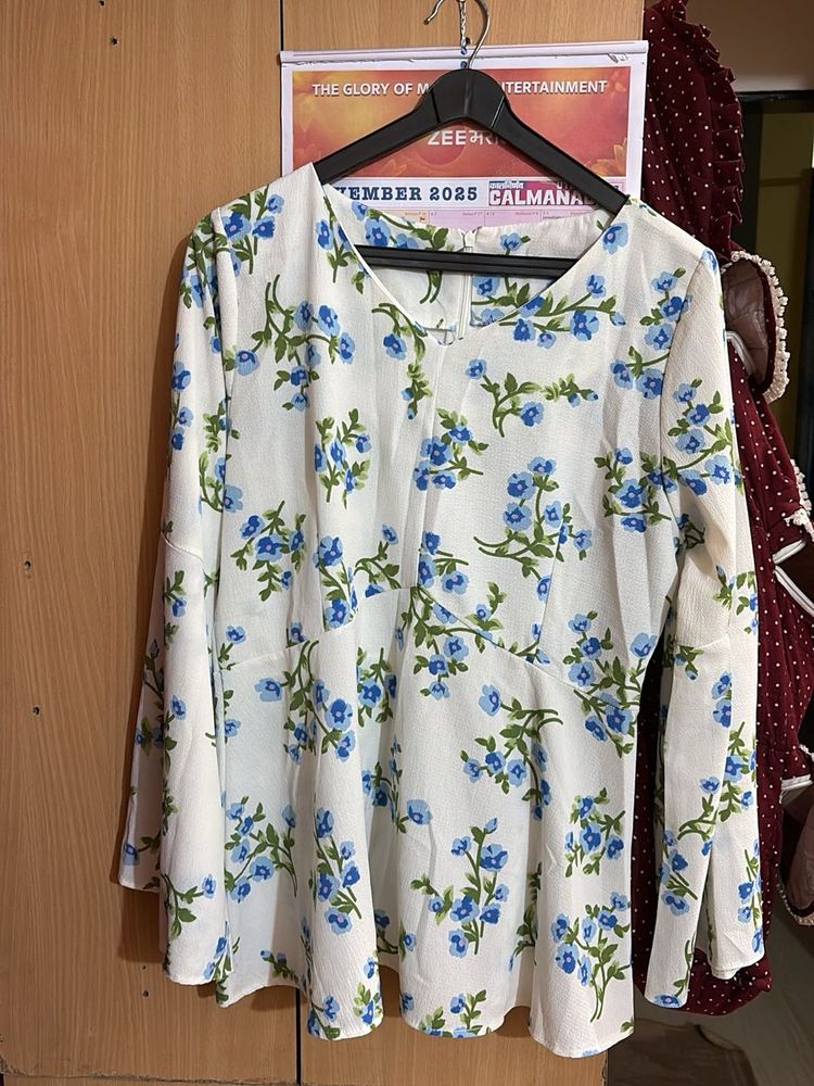 Floral White Top
