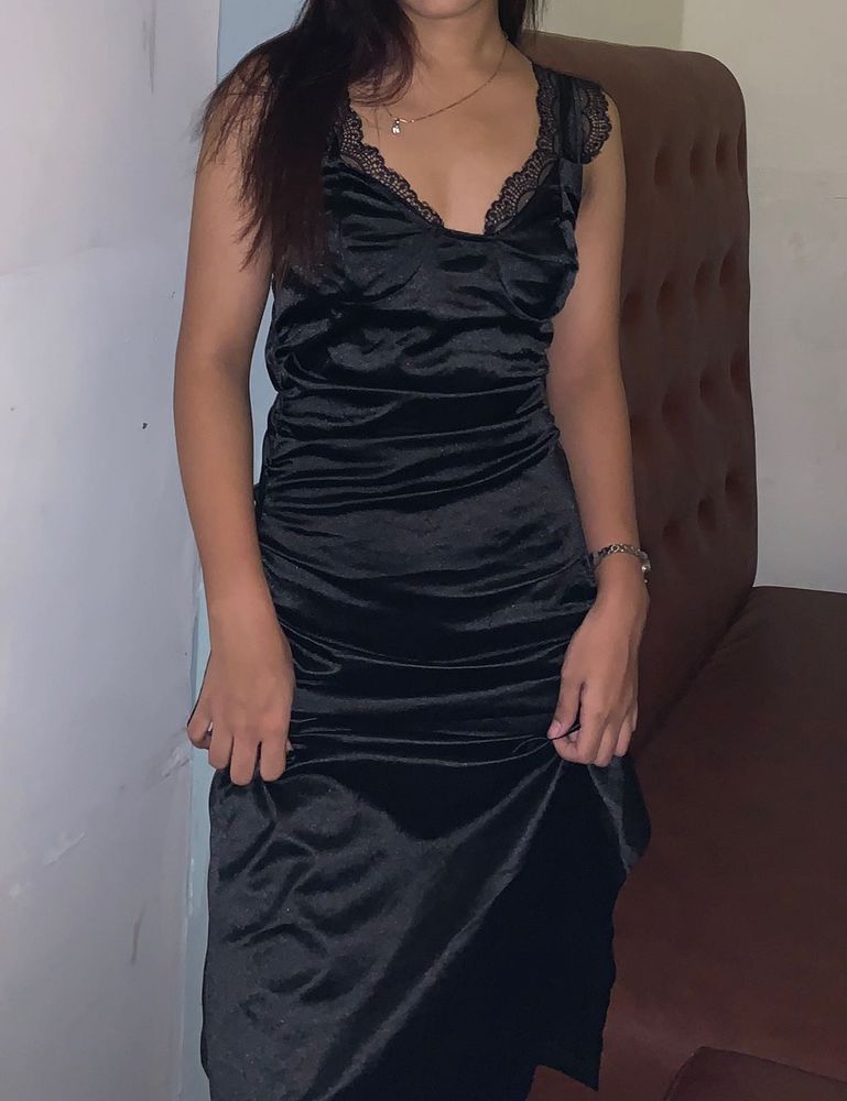 Silky Black Slip Dress