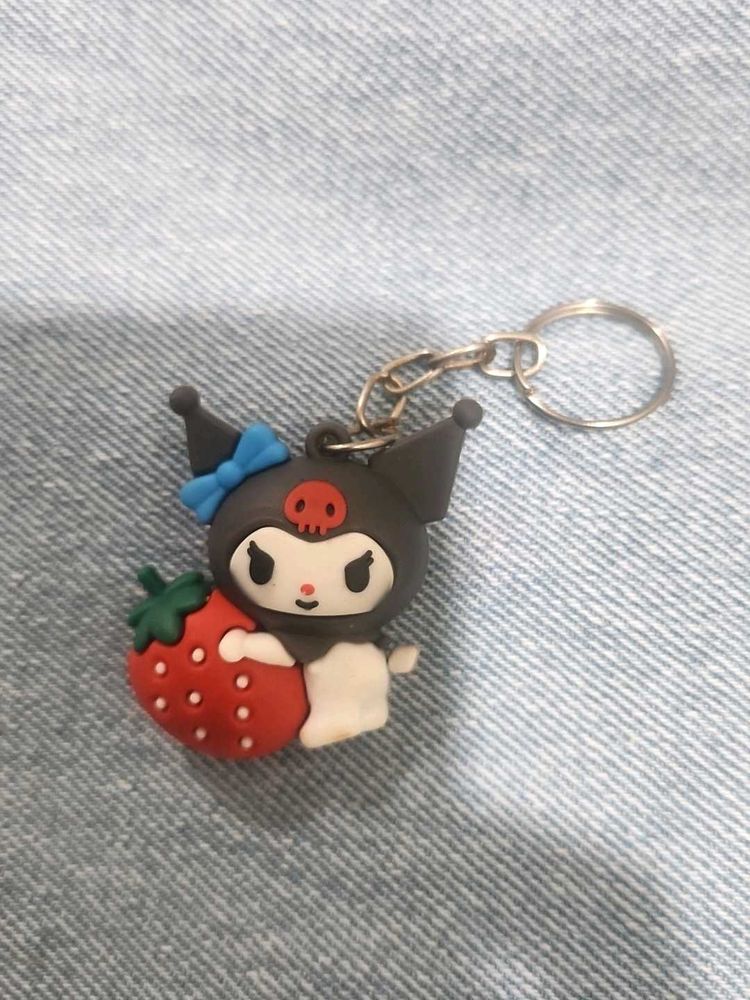 Kuromi with Strawberry Keychain
