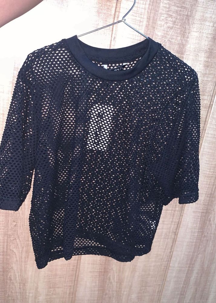 Black Mesh Top