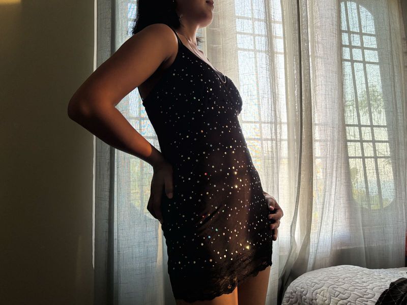 Sparkly Black Mini Dress