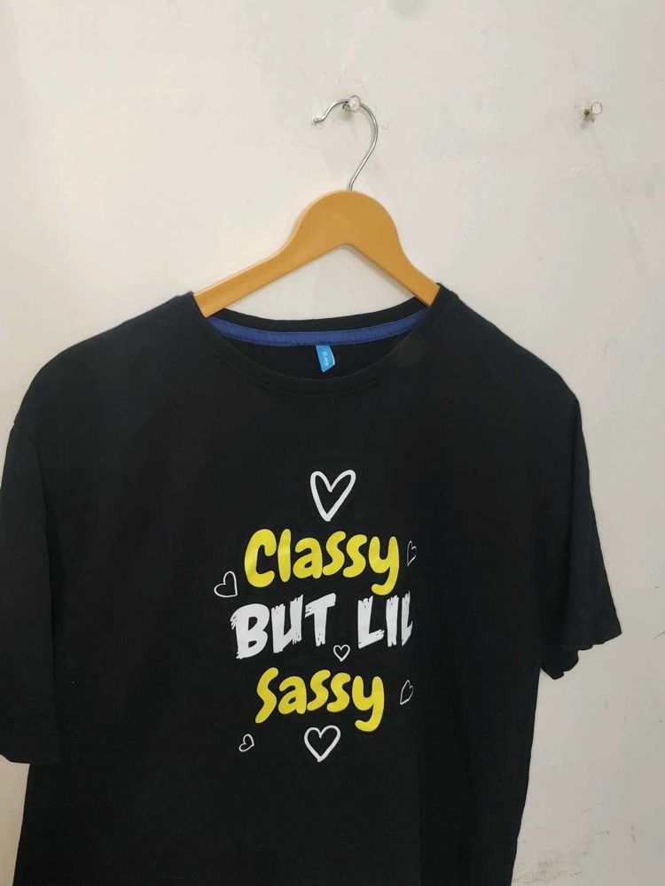 Black Graphic Print Tee