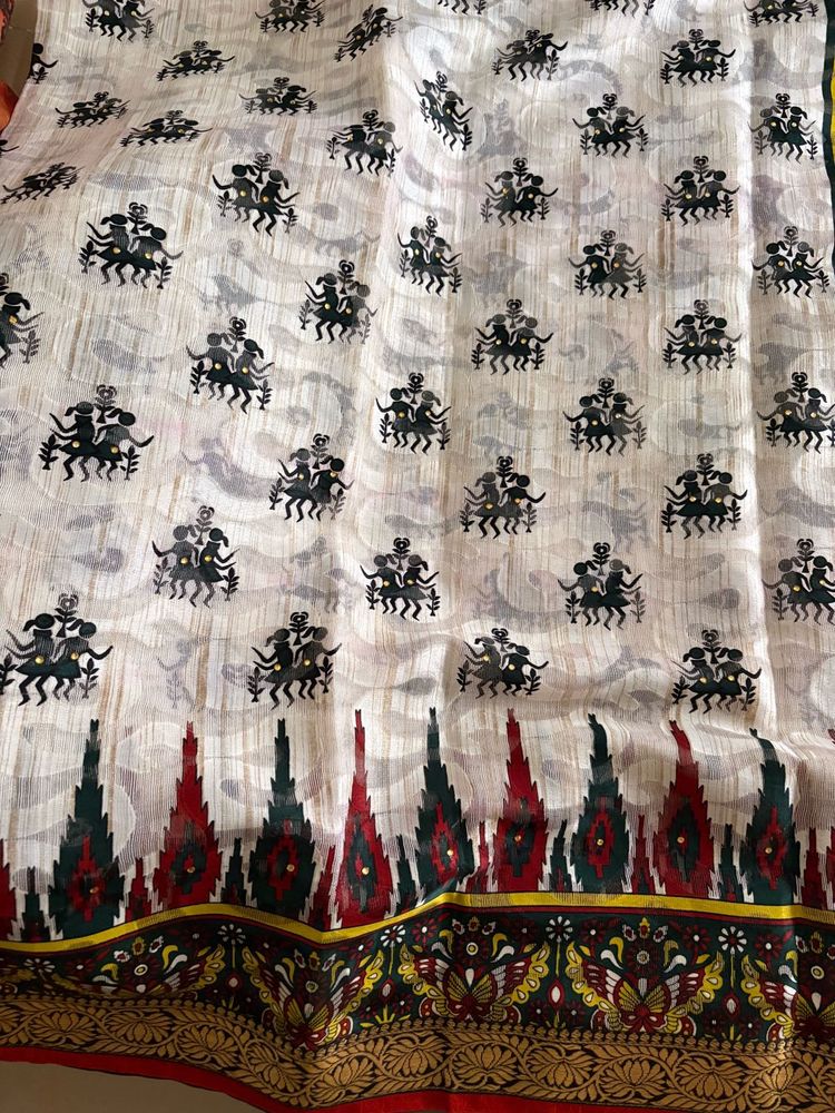 Elegant Warli Printed Saree