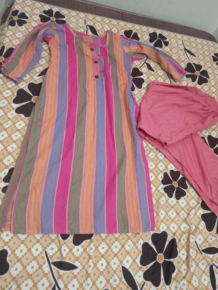 Multicolored Kurta Pant Plazo Set