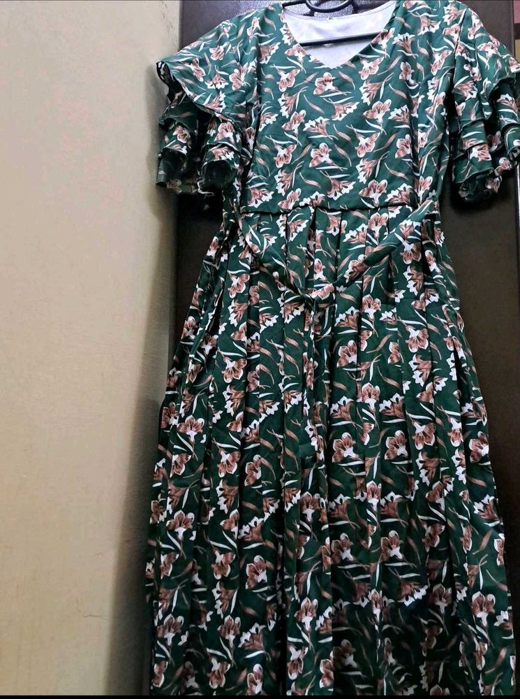 Floral Green Dress