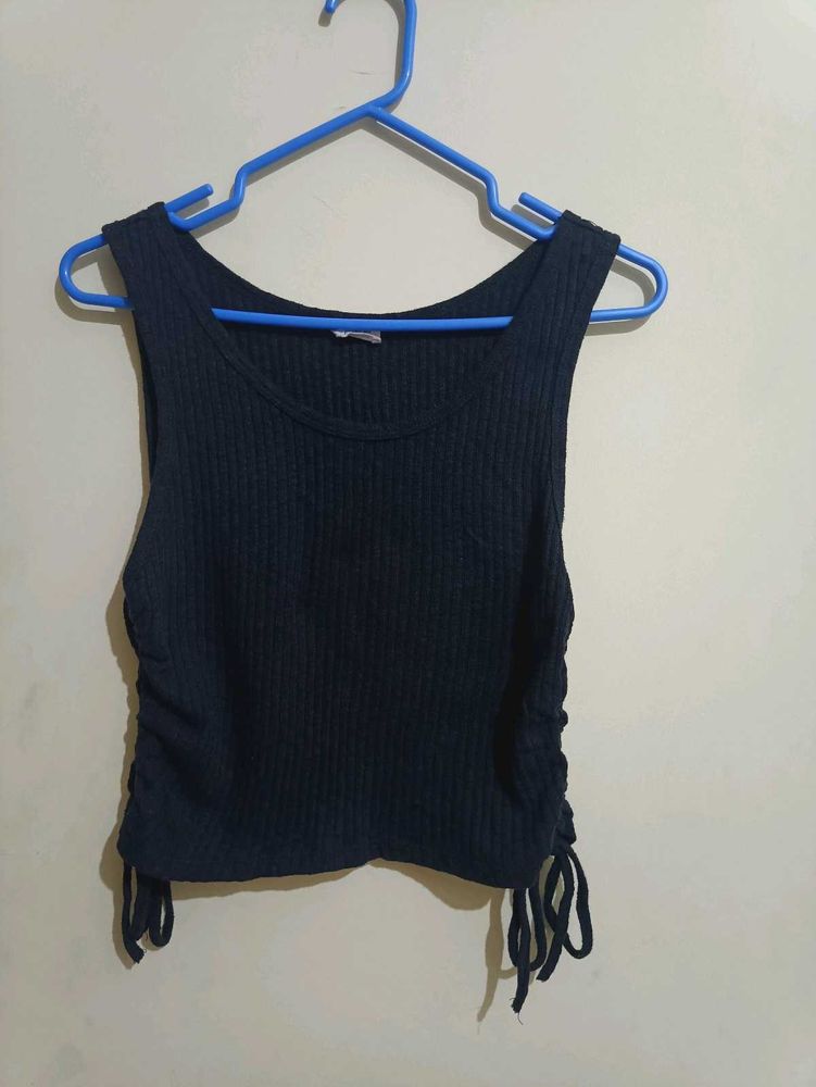 Black Ribbed Tank Top Bust 32