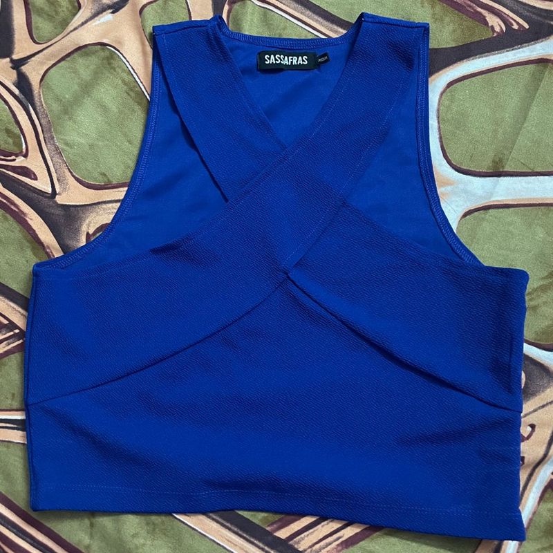 Blue crop top