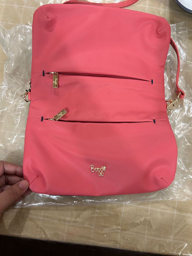 Baggit  Coral  and Teal reversable Crossbody Bag