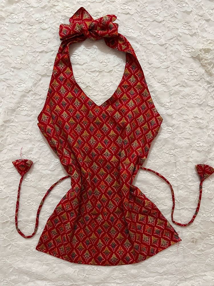 Halter neck Backless Kurti