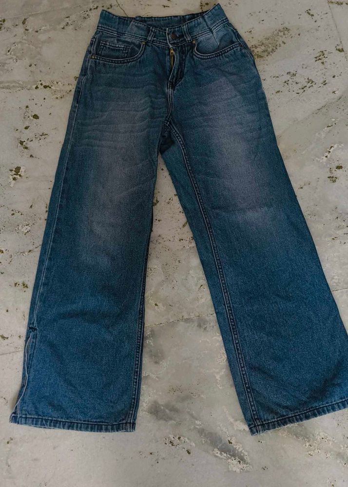 Blue Wide Leg Jeans