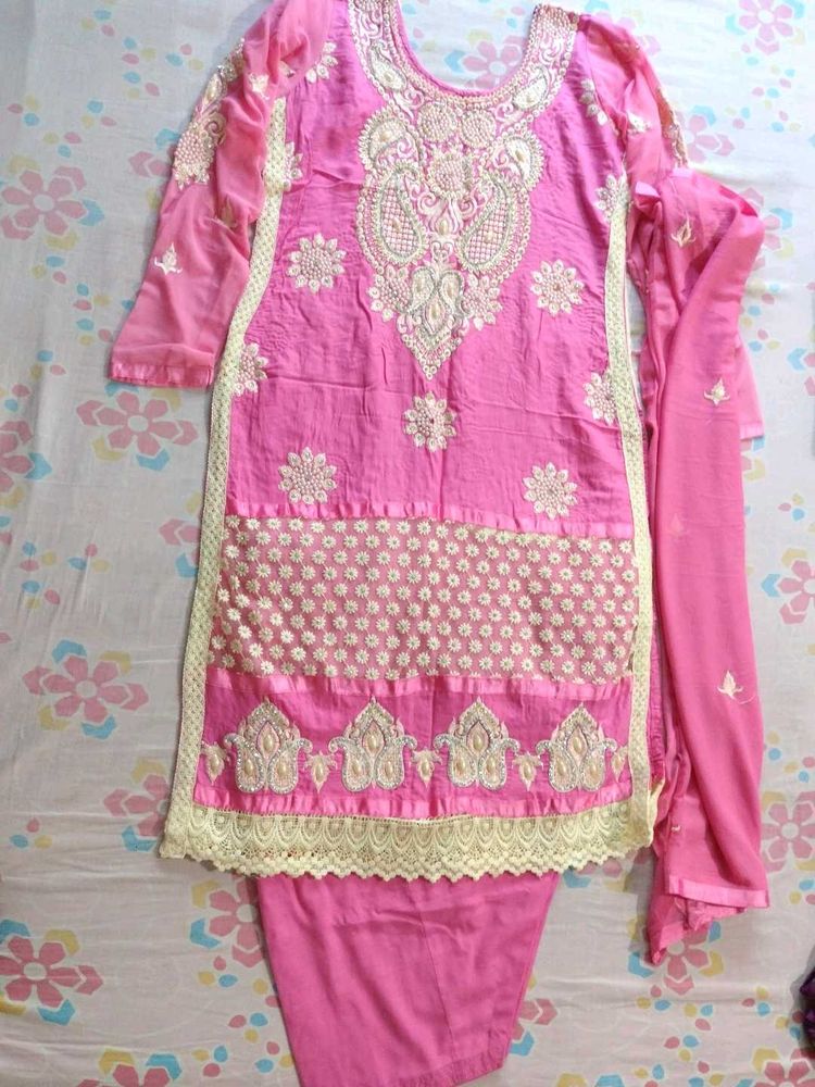 Pink Embroidered Salwar Kameez