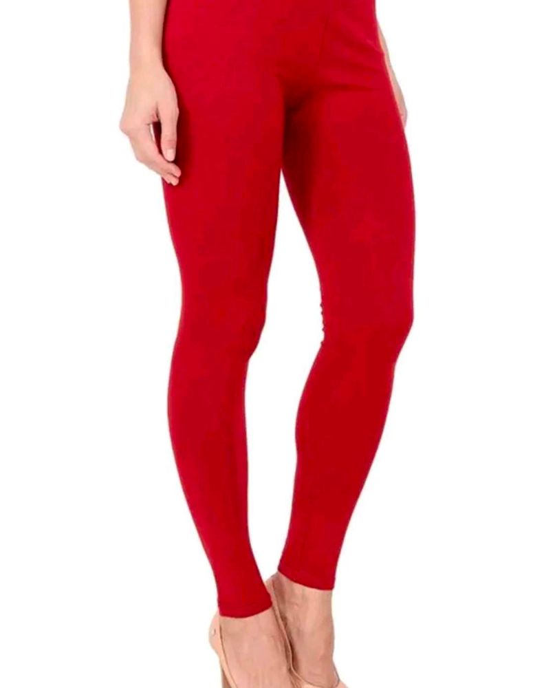 Red Women's Woolen Leggings